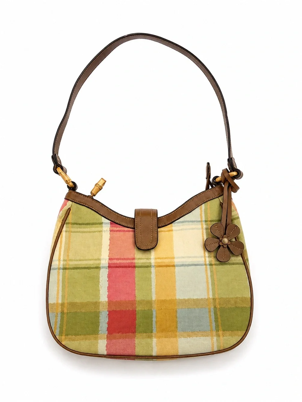 Relic Multi-Color Plaid Shoulder Bag with Brown Trim